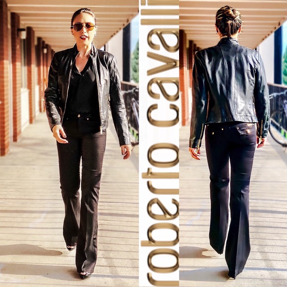 Roberto Cavalli Pants - Roberto Cavalli Black Straight Leg Pants